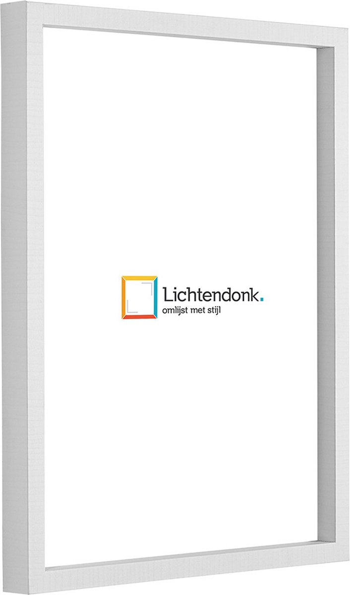 Lichtendonk Fotolijst - Strak Wit - 3 cm hoog profiel - Fotomaat 45x60 - Ontspiegeld glas - Art.nr. 10106421945601