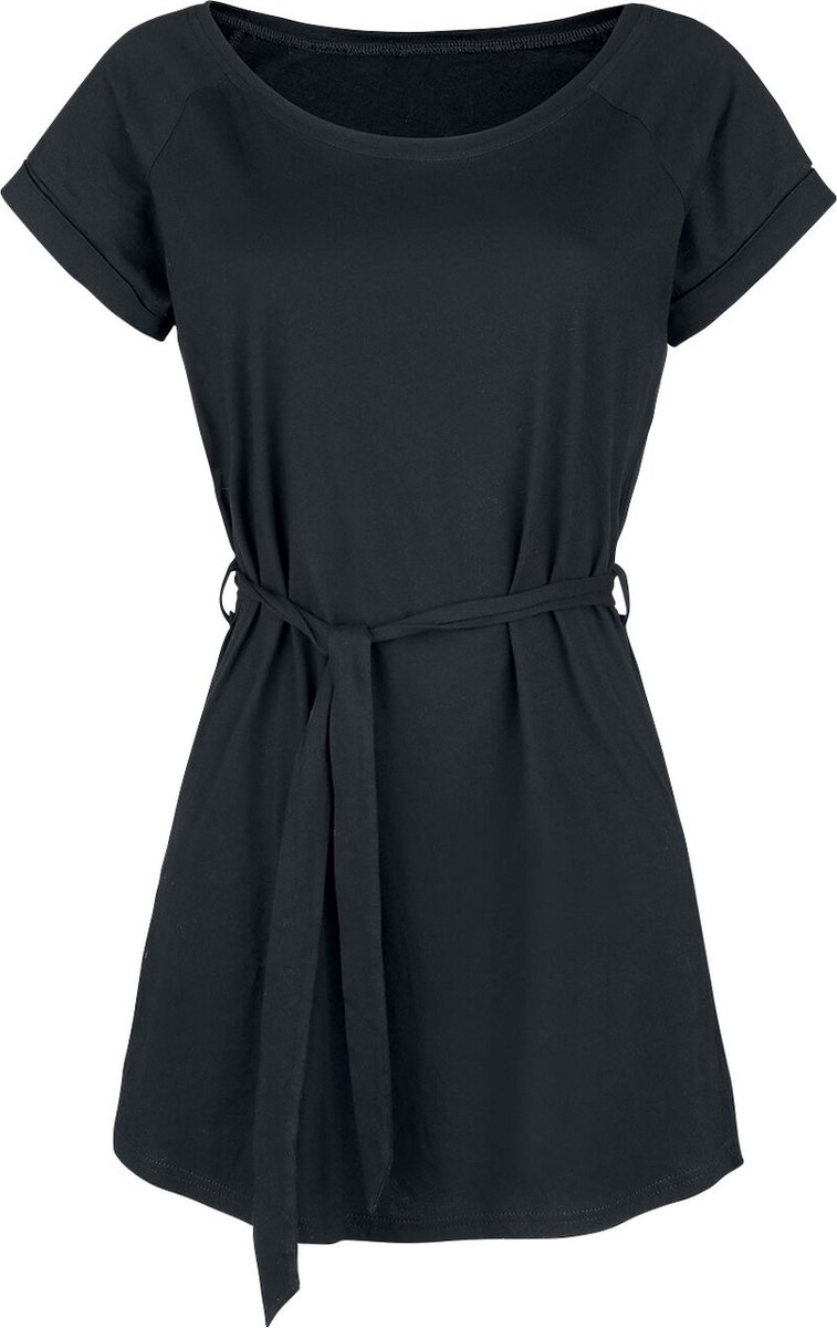 Forplay Jersey jurk met strikceintuur Dames Mini-jurk - zwart - S