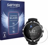 Savvies - Protection d'écran en Glas trempé 9H pour Suunto Spartan Sport Wrist HR Baro Stealth (3 pièces)