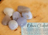 Blauw Chalcedoon gepolijste steen - Twee stuks - Perfect cadeau voor mannen en vrouwen - Inclusief uitleg - Spiritueel - Kalmerend - Innerlijke wonden - Ontspanning - Jeugdtrauma's - 100% NATUURLIJK