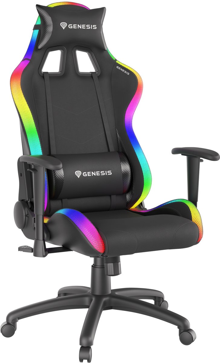 Genesis TRIT 500 - Gaming stoel met RGB verlichting - Zwart