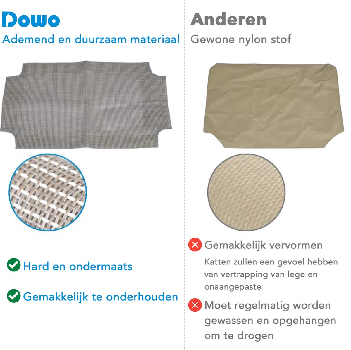DOWO® - Kattenmand voor aan het Raam - Kattenhangmat Raam - Kattenbed - Hangmat Kat - Kattenkussen - incl. Wasbaar Kleedje & Kattenspeeltje! – foto 6