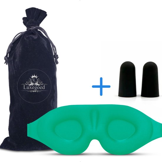 Luxegoed - Oogmasker Slaap - Oogmasker - Slaapmasker - Maskers - Mask - Slaapmasker Vrouwen - Slaapmasker Kinderen - Slaapmasker Mannen - 3D - Groen