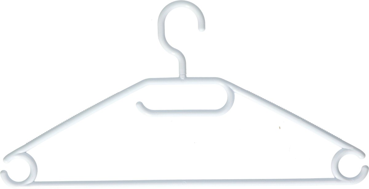 Plasticforte Kledinghangers - 5x - wit - kunststof - 40,5 cm - kledingkast opruimen