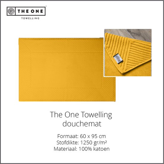 Tapis de Bain Ultra épais The One - 60 x 95 cm - Tapis de douche extra épais - 100% Coton doux - Velours - Jaune ocre