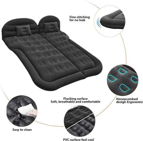 Voor Tesla Model 3 Model Y Model S Matras Draagbare Opblaasbare Auto Luchtbed Met Elektrische Luchtpomp Flocking Oppervlak Camping Luchtbed Kussen Voor Tesla A