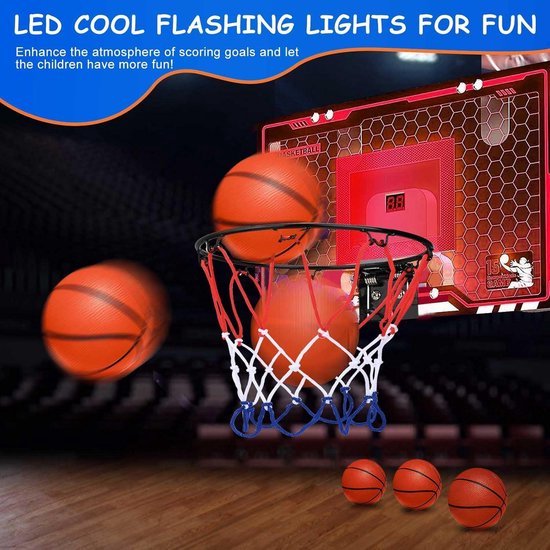 Mini Basketball Basket Children's Indoor Basketball Basket in Room with 4 Ball Pumps Toys Basketball Basket Outdoor Wall Mounted