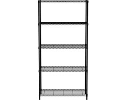 HENDI Opbergrek met 5 verstelbare schappen – zwart – 910x455x1830 mm