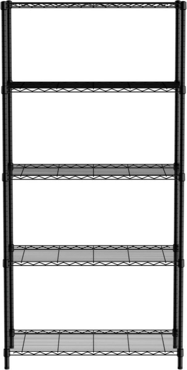 HENDI Opbergrek met 5 verstelbare schappen – zwart – 910x455x1830 mm