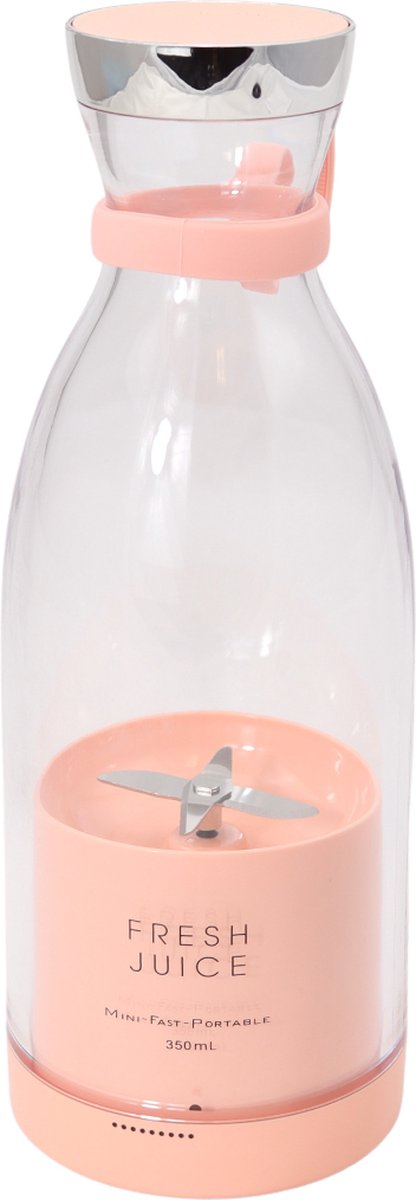 Roze Draadloze Blender To Go - Smoothie maker voor onderweg! - Draagbare Mini blender roze - Mixer voor smoothies - Draadloos opladen mogelijk! - Handmixer voor gezonde drankjes van Merkloos — afbeelding 3