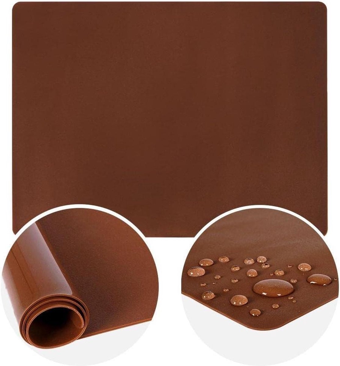 Antislip siliconen bakmat - 60 x 50 cm - anti-aanbak uitrolmat deegmat