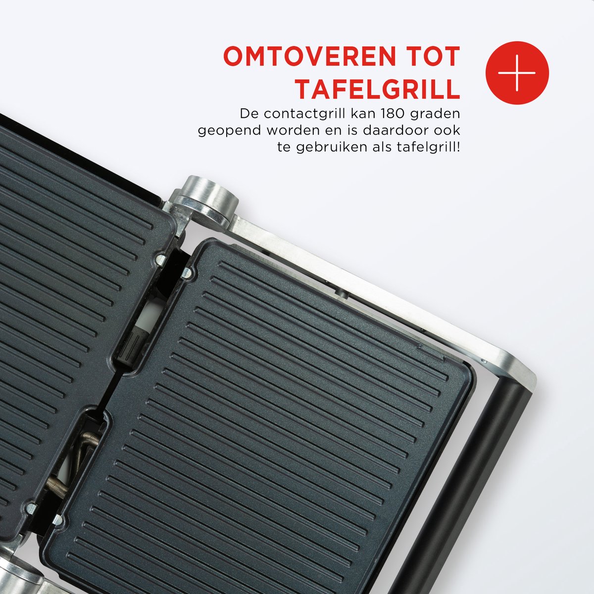 Bourgini - Tosti apparaat - Contactgrill - Grill apparaat gebruik als Panini grill en Tosti ijzer - PFAS-vrije keramische coating - RVS contact grill thumbnail 5