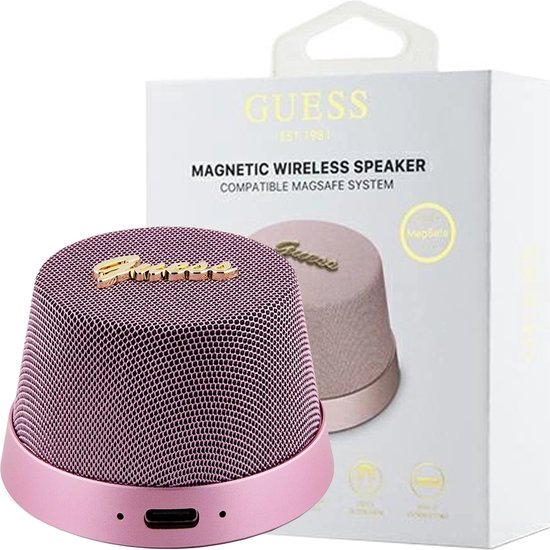 Guess Bluetooth GUWSC3ALSMP Speaker Stand Pink Magnetic Script Metal van Guess — afbeelding 4