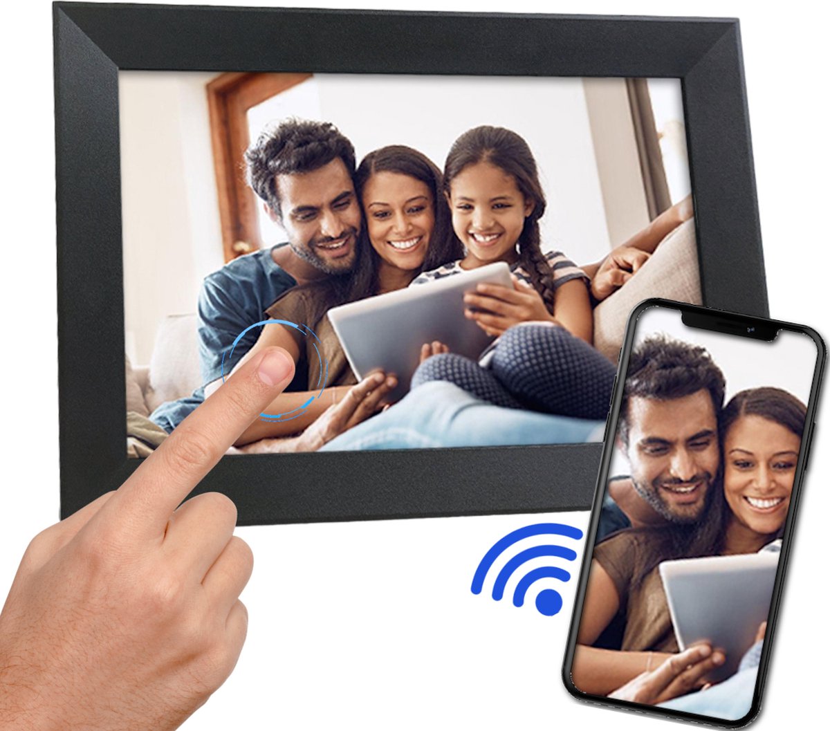 AniTech Digitale Fotolijst 10.1 inch - HD IPS Display - WiFi - 32GB Opslag - Frameo - Fotokader - Touchscreen - Zwart - Nederlandse Handleiding!
