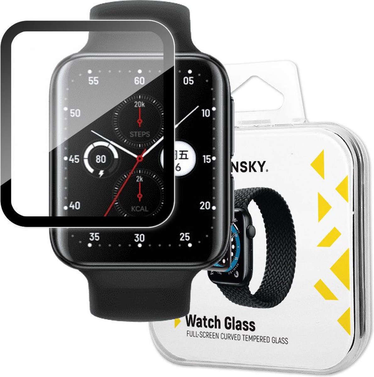 Wozinsky Watch Glass - Hybride Beschermglas - Oppo Watch 2 46mm - Zwart