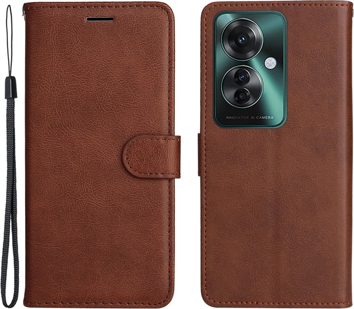 Coverup Hoesje - Geschikt voor OPPO Reno11 F 5G Hoesje - Coverup Book Case - Bruin
