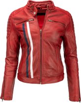 URBAN 5884 Tina veste de moto en cuir pour femme rouge 4XL