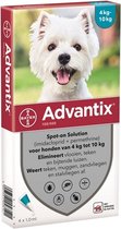 Bayer Advantix Vlooien & Teken Pipetten - Hond 4 tot 10 kg - 4 stuks