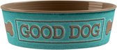 Tarhong voerbak good dog melamine turquoise 17x17x6 cm 950 ml