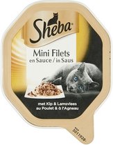 Sheba Mini Filets in Saus Katten Natvoer - Kip & Lam - 22 x 85 gram