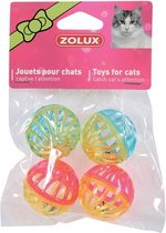 Zolux kattenspeelgoed bal met bel assorti (4 CM 4 ST)