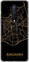 Geschikt voor OnePlus 8 hoesje - Apeldoorn - Kaart - Goud - Siliconen Telefoonhoesje