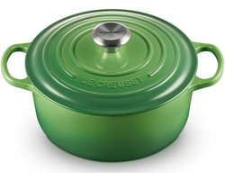 Le Creuset Braadpan Signature Bamboo – Ø 24 cm / 4,2 Liter – Ronde Stoofpan van Gietijzer – Heldere…