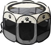 Luxiqo® Opvouwbare Puppyren – Draagbare Hondenren – Draagbare Hondenbench Opvouwbaar – Puppytent – Φ 91 cm – Hoogte 58 cm – Grijs