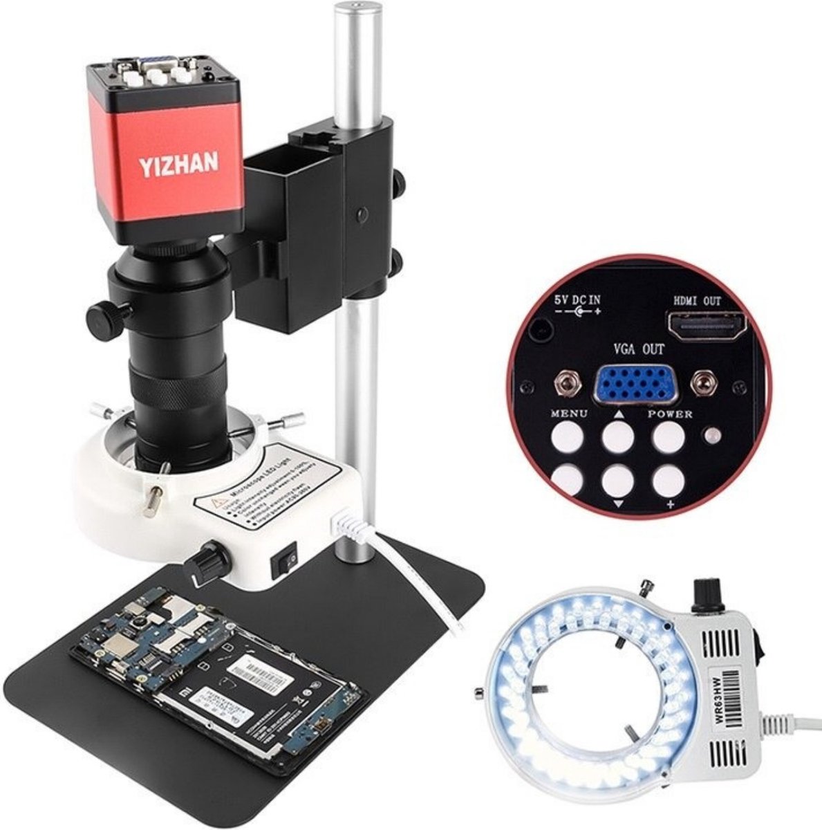 Loft Home Digitale microscoop | USB Microscoop | Microscoop met Camera | Reparatie | Telefoon | Onderzoek | LED | Zwart