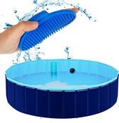 Luxiqo® Hondenzwembad – Opvouwbaar – Honden Zwembad – 160 x 30 cm – Marineblauw