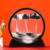 Artick Bewegende Zandkunst - 3D Landschap - Decoratie In Glas - Sand Art - Cirkel - 30.5 cm - Zwart