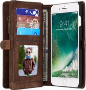 Apple iPhone 8 Plus Hoesje - Caseme - Serie - Kunstlederen Bookcase / 2in1 Case - Bruin - Hoesje Geschikt Voor Apple iPhone 8 Plus