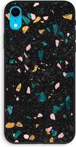 CaseCompany® - iPhone XR hoesje - Terrazzo N°10 - 100% Biologisch Afbreekbaar - Duurzaam - Biodegradable Soft Case - Milieuvriendelijke Print op Achterkant - Zwarte Zijkanten - Bescherming Ov