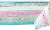 Raved Tafelzeil Steigerhout 140 cm x  400 cm - Roze - PVC - Afwasbaar