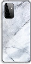 Case Company® - Galaxy A72 hoesje - Witte marmer - Soft Case / Cover - Bescherming aan alle Kanten - Zijkanten Transparant - Bescherming Over de Schermrand - Back Cover