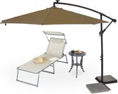 Relaxdays - éclairage LED - parasol suspendu - Ø 300 cm - inclinable - marron