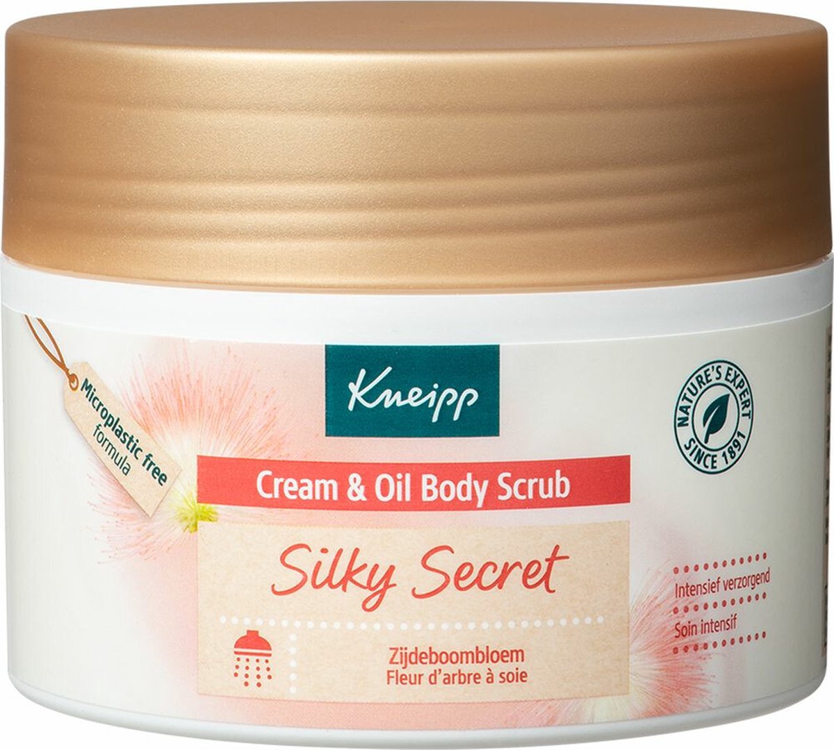 Kneipp Silky Secret - Cream & oil body scrub - Zijdeboombloesem - Voor een intens zachte en verzorgde huid - 1 st - 200 gr - Kneipp