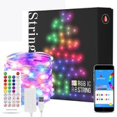 Luxuro Kerstverlichting Multicolor RGB - Party Decoratie - LED Lichtslinger - met App - Waterbestendig - 5m - Transparante snoer