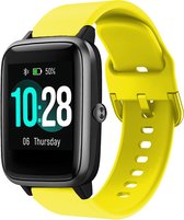 Siliconen Smartwatch bandje - Geschikt voor ID205L siliconen bandje - geel - Strap-it Horlogeband / Polsband / Armband