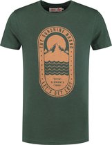 Shiwi - T-Shirt Tropics Placed Donkergroen - Maat XL - Regular-fit