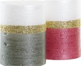 Kaars DKD Home Decor Kerstmis (7.5 x 7.5 x 10 cm) (2 pcs)