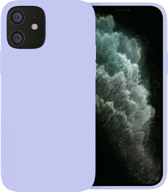 Lichtpaars telefoonhoesje voor iPhone 12/12 Pro, bedekt de achterkant en zijkanten.
