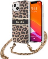 Guess Luipaard Backcase hoesje met koord iPhone 13 Mini