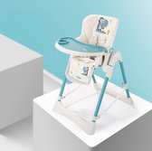Friick Baby Eetstoel - Eetkamerstoel - Kantelbare Rugleuning - Opvouwbaar - Blauw