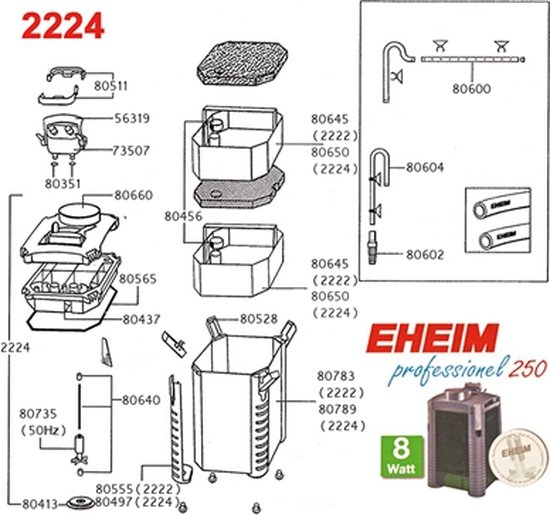 EHEIM FILTERPOT VOOR 2036/2235/2236