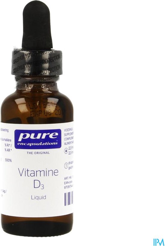 Pure Encapsulations - Vitamine D3 Liquid - Draagt bij tot de Normale Werking van het Immuunsysteem - 22.5ml - Pure Encapsulations