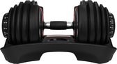 RYZOR Dumbell verstelbaar tot maximaal 24 kg - Dumbell met houder - Dumbell met instelbare gewichten - Dumbells - Verstelbare dumbell met gewichtschijven - Halter gewichten - Gewic