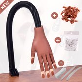 Oefenhand voor Nagels Incl. Vijlenset en 200 Nageltips - Nepnagels - Nail Art – Stevige en Flexibele Hand voor Acryl Nagels - Nepnagels Starterspakket - Nailtrainer