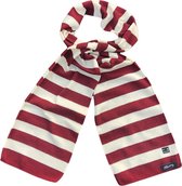 VanPalmen heren sjaal - rood wit gestreept - 50% wol, 50% acryl - topkwaliteit - Italiaans maatwerk