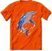 Dieren T-Shirt | Walvis shirt Heren / Dames | Wildlife whale cadeau - Oranje - 3XL